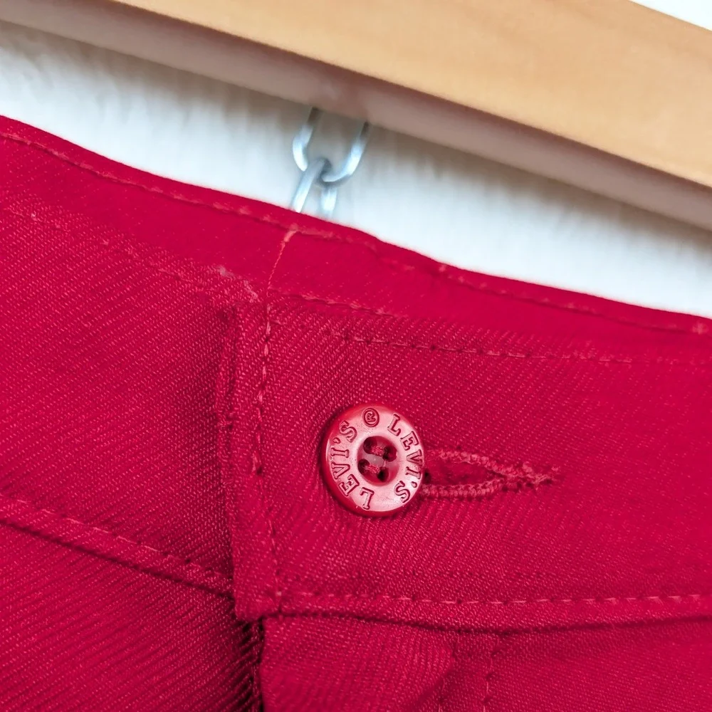 VTG Levi's Pants Men's 34x32 Red Wide Leg Bell Bottoms White Tab Disco Flare 70s